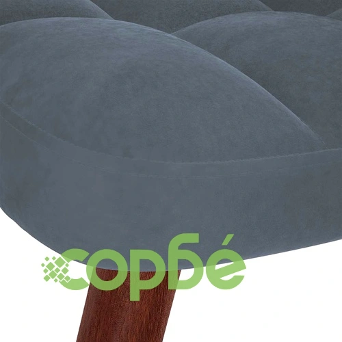 Релаксиращ стол с табуретка от кадифе, тъмносив, 61,5 x 69 x 95,5 см ➤ топ цена ➤ sorbe.bg