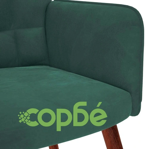 Релакс стол с табуретка от кадифе, тъмнозелен, 61,5 x 69 x 95,5 см ➤ топ цена ➤ sorbe.bg