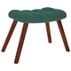Релакс стол с табуретка от кадифе, тъмнозелен, 61,5 x 69 x 95,5 см