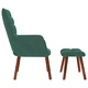 Релакс стол с табуретка от кадифе, тъмнозелен, 61,5 x 69 x 95,5 см