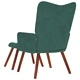 Релакс стол с табуретка от кадифе, тъмнозелен, 61,5 x 69 x 95,5 см