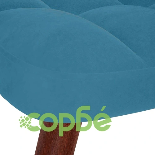 Релакс стол с табуретка от синьо кадифе, 61,5 x 69 x 95,5 см ➤ топ цена ➤ sorbe.bg