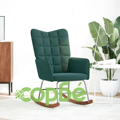 Люлеещ стол от кадифе в тъмнозелен цвят, 61 x 78 x 98 см ➤ топ цена ➤ sorbe.bg