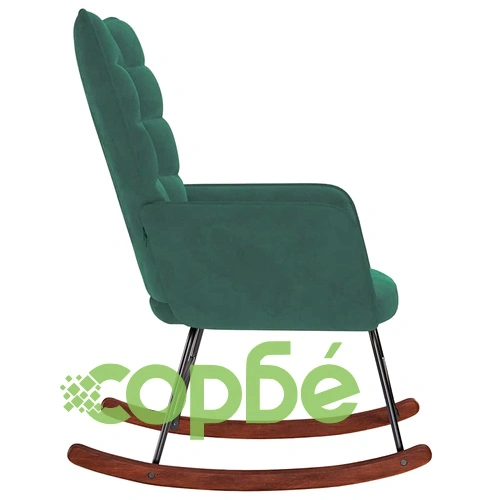 Люлеещ стол от кадифе в тъмнозелен цвят, 61 x 78 x 98 см ➤ топ цена ➤ sorbe.bg