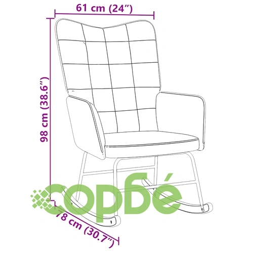 Люлеещ стол от кадифе в тъмнозелен цвят, 61 x 78 x 98 см ➤ топ цена ➤ sorbe.bg