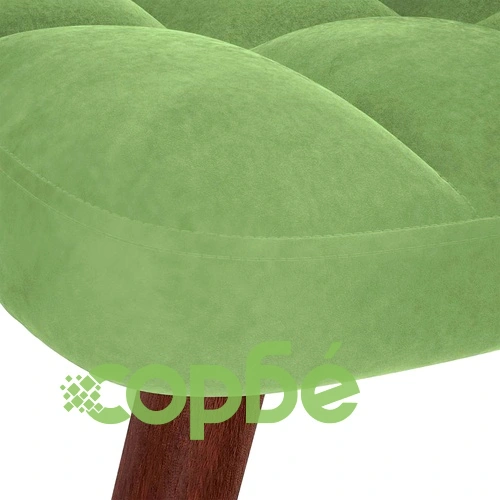 Луксозен Люлеещ се Стол с Табуретка от Светлозелено Кадифе - 61x78x98 см ➤ топ цена ➤ sorbe.bg