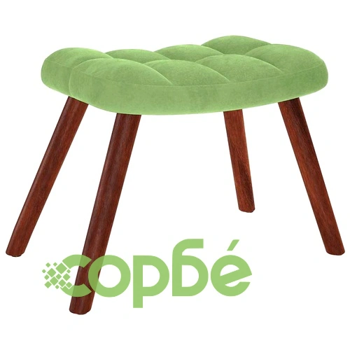 Луксозен Люлеещ се Стол с Табуретка от Светлозелено Кадифе - 61x78x98 см ➤ топ цена ➤ sorbe.bg