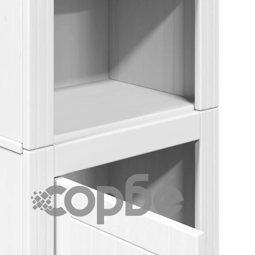 Висок Шкаф за Баня BODO от Масивна Борова Дървесина в Бяло 44x30x160 cm ➤ топ цена ➤ sorbe.bg