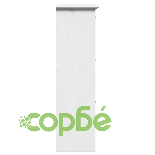 L-образен стелаж за обувки BODO от масивна борова дървесина, бял, 80x35x118 см ➤ топ цена ➤ sorbe.bg