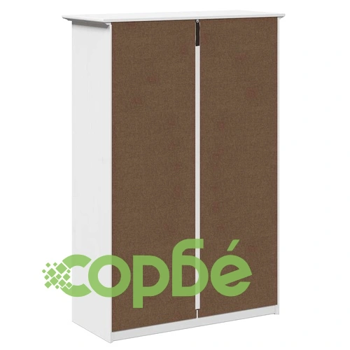 L-образен стелаж за обувки BODO от масивна борова дървесина, бял, 80x35x118 см ➤ топ цена ➤ sorbe.bg