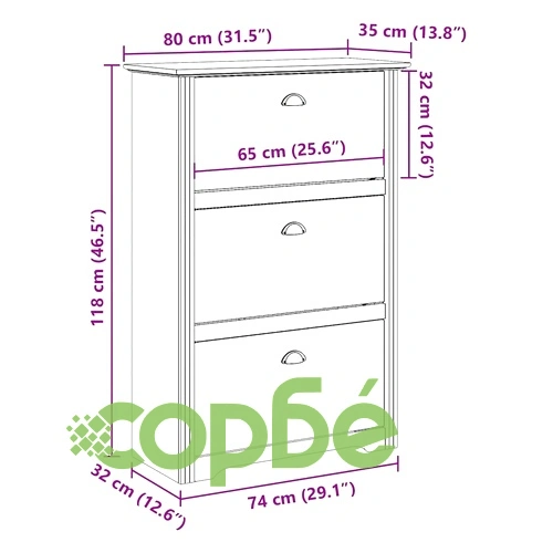 L-образен стелаж за обувки BODO от масивна борова дървесина, бял, 80x35x118 см ➤ топ цена ➤ sorbe.bg