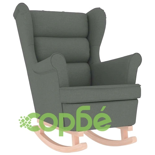 Люлеещ се стол от плат в тъмно сив цвят с размери 74x90x102 cm ➤ топ цена ➤ sorbe.bg