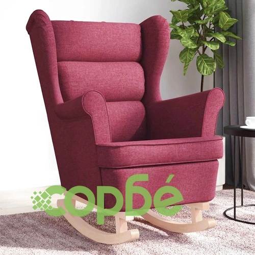Луксозен Люлеещ се Стол от Текстил - Винено Червен, 74x90x102 см ➤ топ цена ➤ sorbe.bg