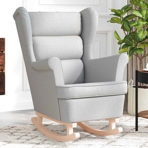 Луксозен Люлеещ се Стол Cloud Grey 74x90x102 см от Полиестерна Тъкан