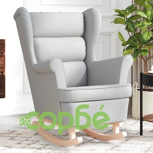 Луксозен Люлеещ се Стол Cloud Grey 74x90x102 см от Полиестерна Тъкан ➤ топ цена ➤ sorbe.bg