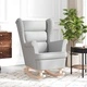 Луксозен Люлеещ се Стол Cloud Grey 74x90x102 см от Полиестерна Тъкан