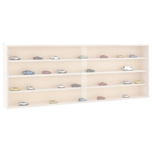 Стенна витрина от шперплат с прозрачни врати 100x8,5x37 см