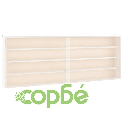 Стенна витрина от шперплат с прозрачни врати 100x8,5x37 см ➤ топ цена ➤ sorbe.bg