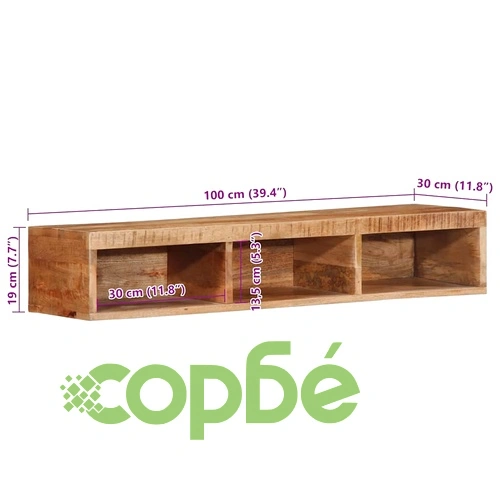 Стенен шкаф за телевизор от масивно манго дърво 100x30x19 см ➤ топ цена ➤ sorbe.bg