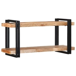 Стенен рафт от масивно манго дърво 90x33x45 cm - Рустик дизайн