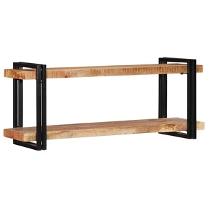 Стенен рафт от масивно манго дърво 110x33x45 cm - Ръчна изработка