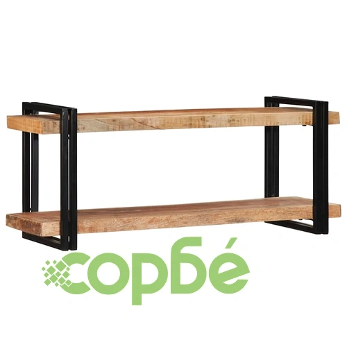 Стенен рафт от масивно манго дърво 110x33x45 cm - Ръчна изработка ➤ топ цена ➤ sorbe.bg