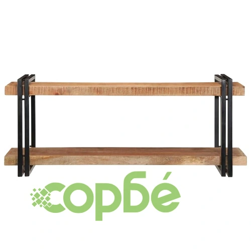 Стенен рафт от масивно манго дърво 110x33x45 cm - Ръчна изработка ➤ топ цена ➤ sorbe.bg