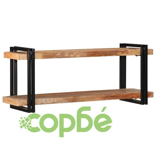 Стенен рафт от масивно манго дърво 110x33x45 cm - Ръчна изработка ➤ топ цена ➤ sorbe.bg