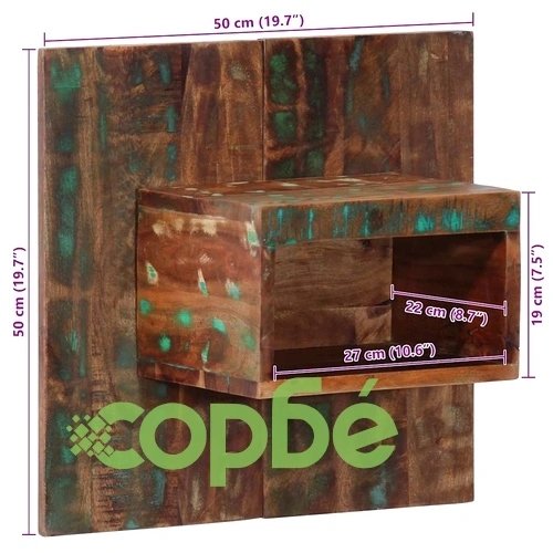 Нощно шкафче Multicolour 50x27x50 см от Масивна Възстановена Дървесина ➤ топ цена ➤ sorbe.bg