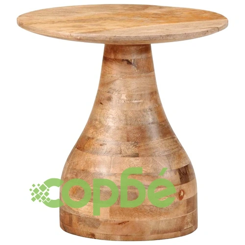 Кръгла странична маса от масивно манго дърво 40x40 cm ➤ топ цена ➤ sorbe.bg