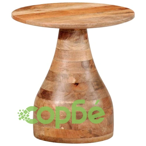 Кръгла странична маса от масивно манго дърво 40x40 cm ➤ топ цена ➤ sorbe.bg