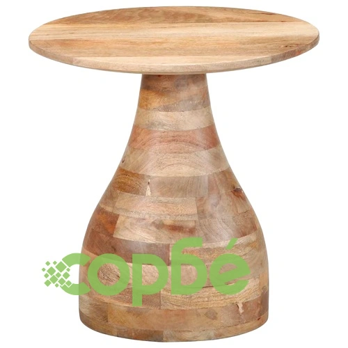 Кръгла странична маса от масивно манго дърво 40x40 cm ➤ топ цена ➤ sorbe.bg