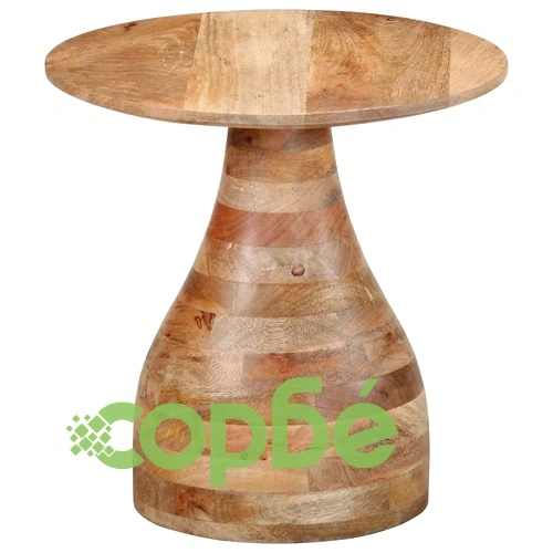 Кръгла странична маса от масивно манго дърво 40x40 cm ➤ топ цена ➤ sorbe.bg