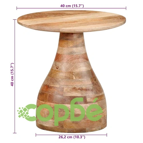 Кръгла странична маса от масивно манго дърво 40x40 cm ➤ топ цена ➤ sorbe.bg