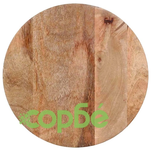 Кръгла странична маса от масивно манго дърво, черна, 37x45 cm ➤ топ цена ➤ sorbe.bg