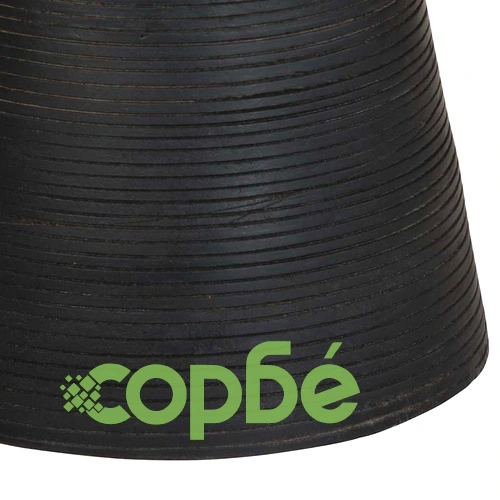 Кръгла странична маса от масивно манго дърво, черна, 37x45 cm ➤ топ цена ➤ sorbe.bg