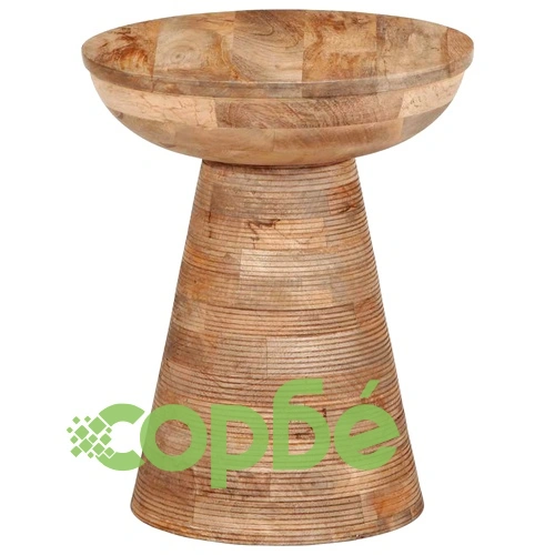 Кръгла странична маса от масивно манго дърво 37x45 cm с пясъкоструйно покритие ➤ топ цена ➤ sorbe.bg