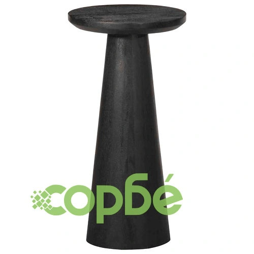 Кръгла странична маса от масивно манго дърво, черна, 30x60 cm ➤ топ цена ➤ sorbe.bg