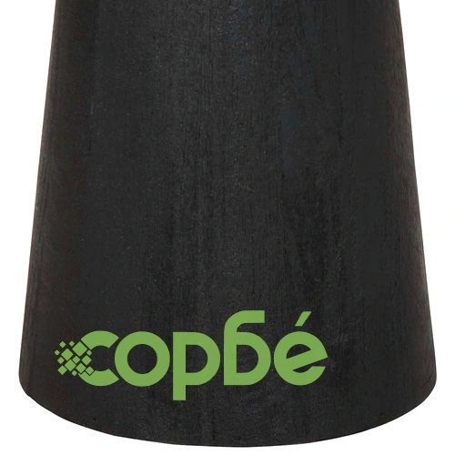 Кръгла странична маса от масивно манго дърво, черна, 30x60 cm ➤ топ цена ➤ sorbe.bg