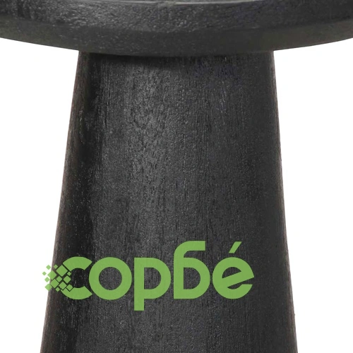 Кръгла странична маса от масивно манго дърво, черна, 30x60 cm ➤ топ цена ➤ sorbe.bg