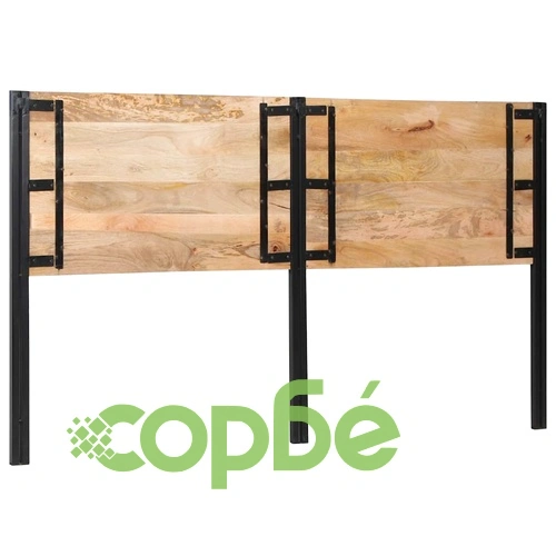 Табла за легло 180 см от масивно манго дърво и желязо ➤ топ цена ➤ sorbe.bg