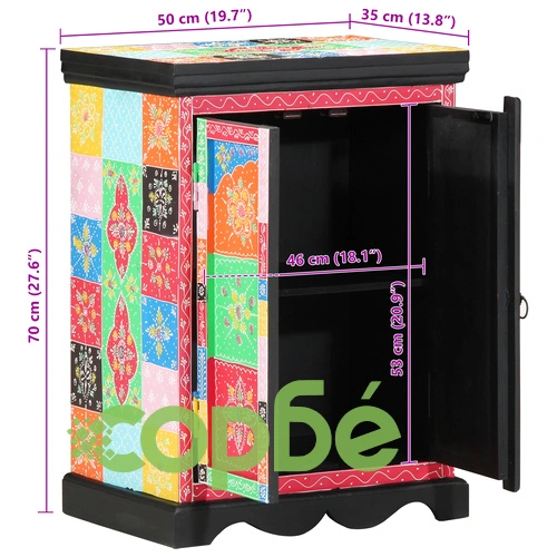 Конзолна маса от масивно мангово дърво - Многоцветна 50x30x75 см ➤ топ цена ➤ sorbe.bg