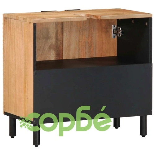 Шкаф за мивка за баня от масивно манго дърво, кафяв, 62x33x58 cm ➤ топ цена ➤ sorbe.bg