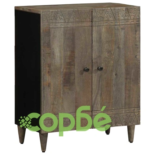 Шкаф от Масивно Манго Дърво в Светло Сив Цвят 60x33,5x75 cm ➤ топ цена ➤ sorbe.bg