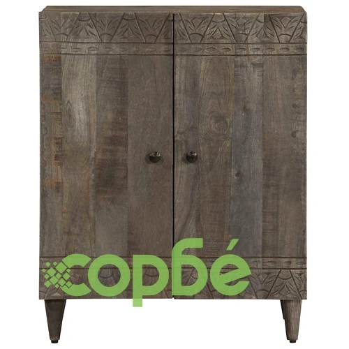 Шкаф от Масивно Манго Дърво в Светло Сив Цвят 60x33,5x75 cm ➤ топ цена ➤ sorbe.bg