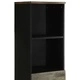 Шкаф за баня 38x33x160 см от масивно мангово дърво с черно покритие