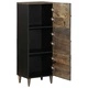 Висок шкаф от масивно мангово дърво, 40x33x110 см, черен