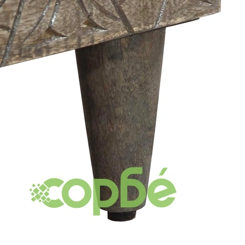 Висок шкаф от масивно мангово дърво, 40x33x110 см, черен ➤ топ цена ➤ sorbe.bg