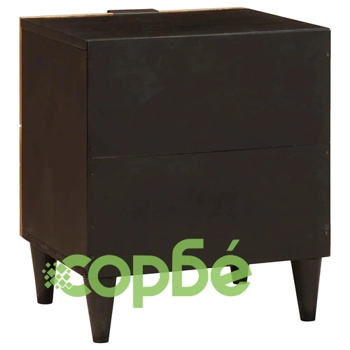 Нощни шкафчета от масивно мангово дърво 2 броя черно и златно 40x33.5x46 см ➤ топ цена ➤ sorbe.bg