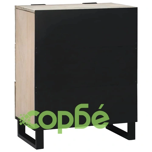 Шкаф от масивно мангово дърво 60x33.5x75 см с 3 чекмеджета - бял ➤ топ цена ➤ sorbe.bg